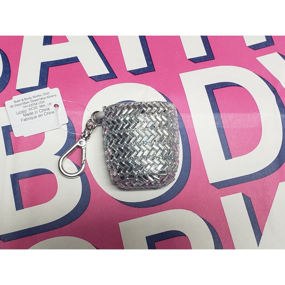 BBW Silver Herringbone Gemstone Keychain PocketBac Holder Purse Keychain